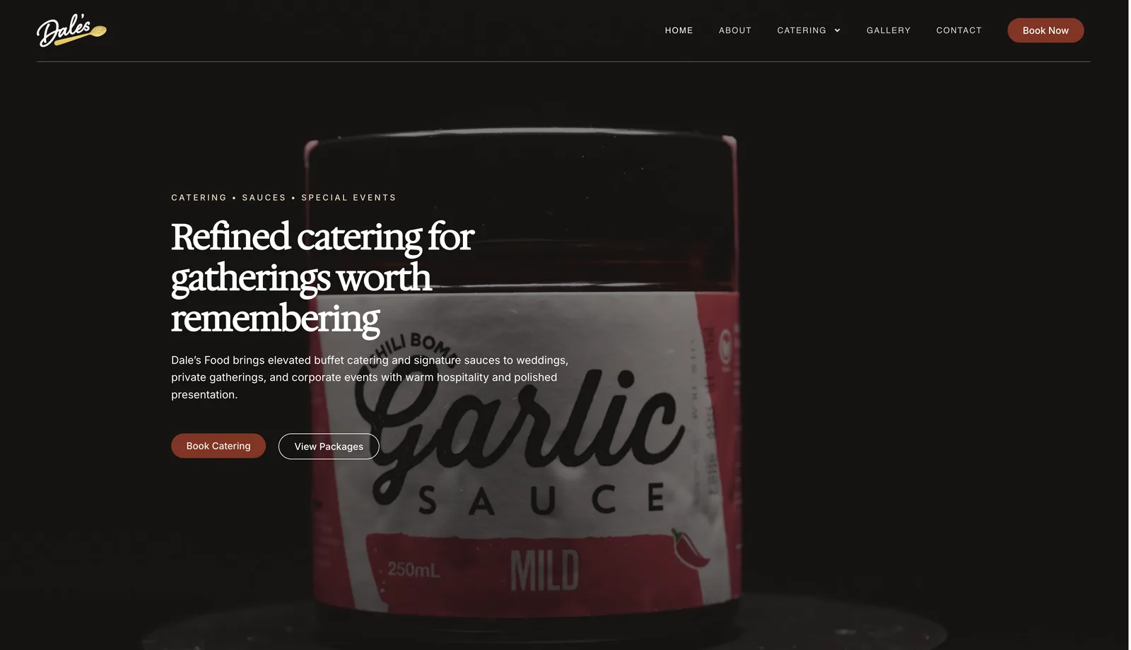 Dale’s Food Products & Catering website home page